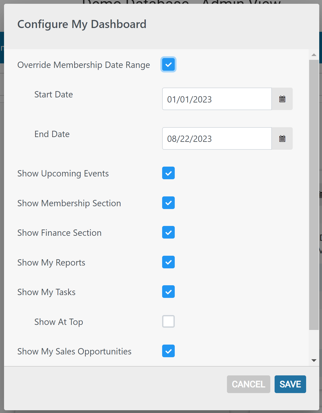 Dashboard Overview – MemberClicks Trade